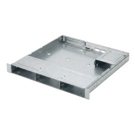 The internal metal frame of a server or computer case